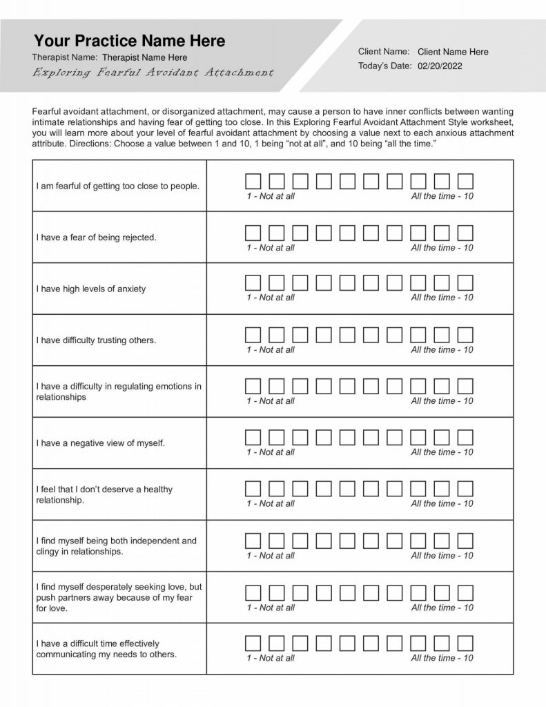 Attachment Style Worksheets for Deeper Self-Discovery