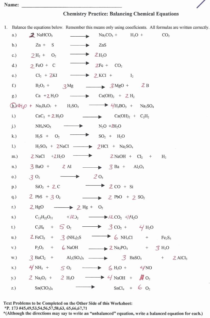 Balancing Chemical Equations Made Easy With Worksheets