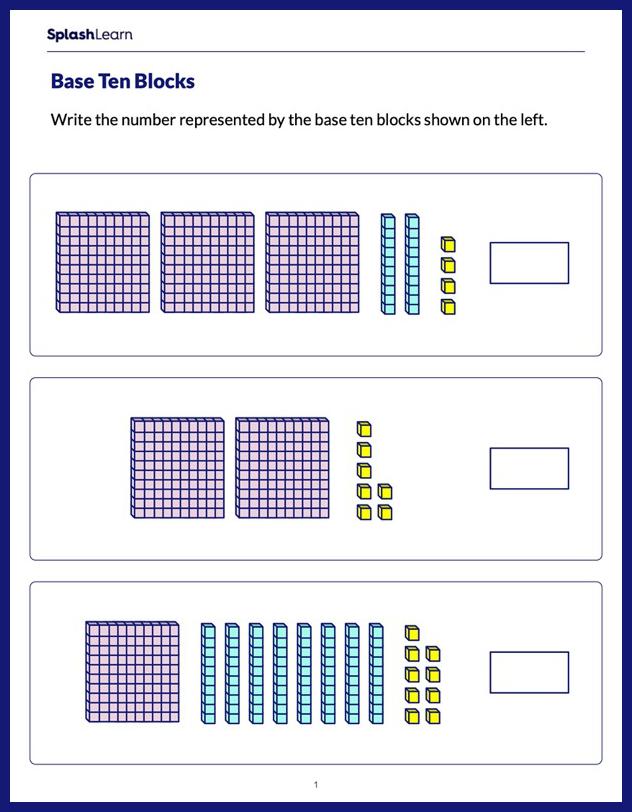 Base Ten Blocks Worksheet Free Printable Pdf For Children Worksheets Library