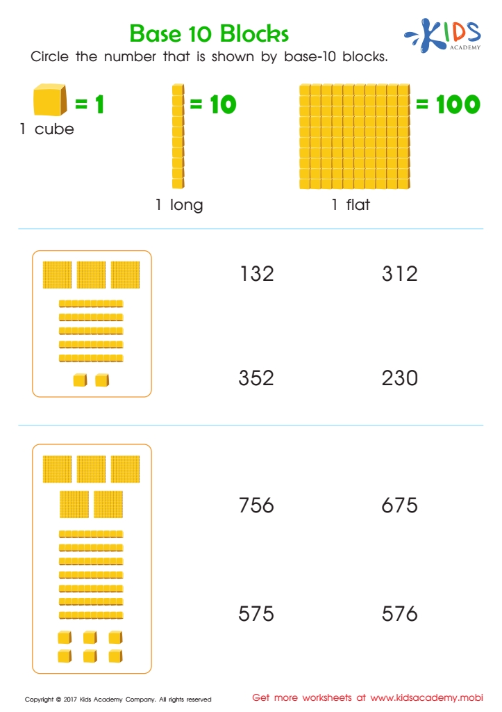 Base Ten Blocks Worksheets Engaging Activities For Math Mastery