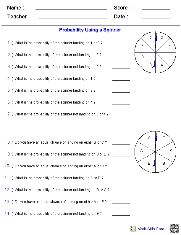 Basic Probability Worksheet With Answers Pdf Askworksheet