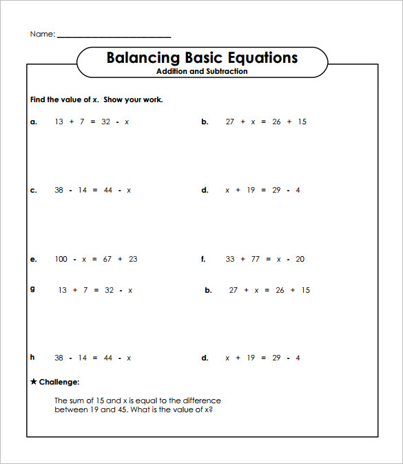 Beginner Algebra Worksheets for Easy Practice and Learning