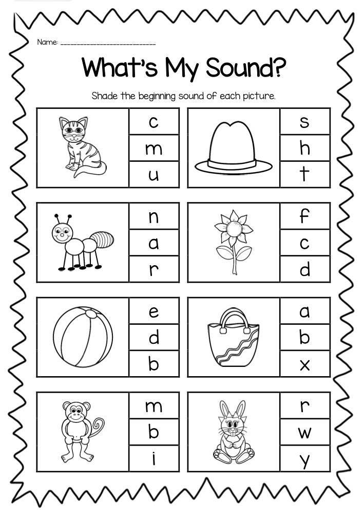 Beginning Sound Worksheets Pdf