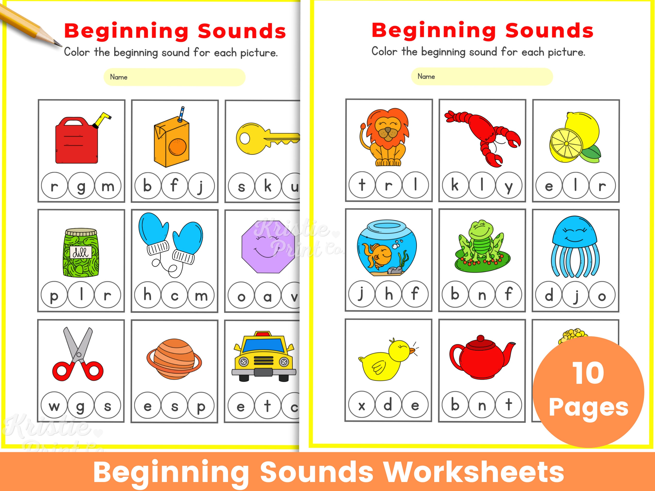 Beginning Sounds Worksheets Phonics Worksheets Kindergarten Worksheets Preschool Worksheets