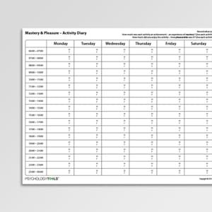 Behavioral Activation Worksheets Handouts Psychology Tools