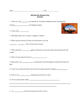 Bill Nye Erosion Worksheet Answer Key for Science Enthusiasts