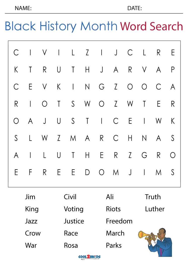 Black History Month Printable Activities And Worksheets Lovetoknow