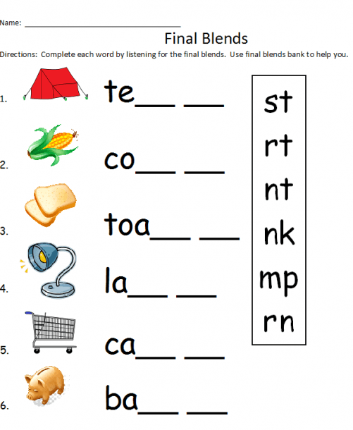 Blends Worksheets For Grade 2