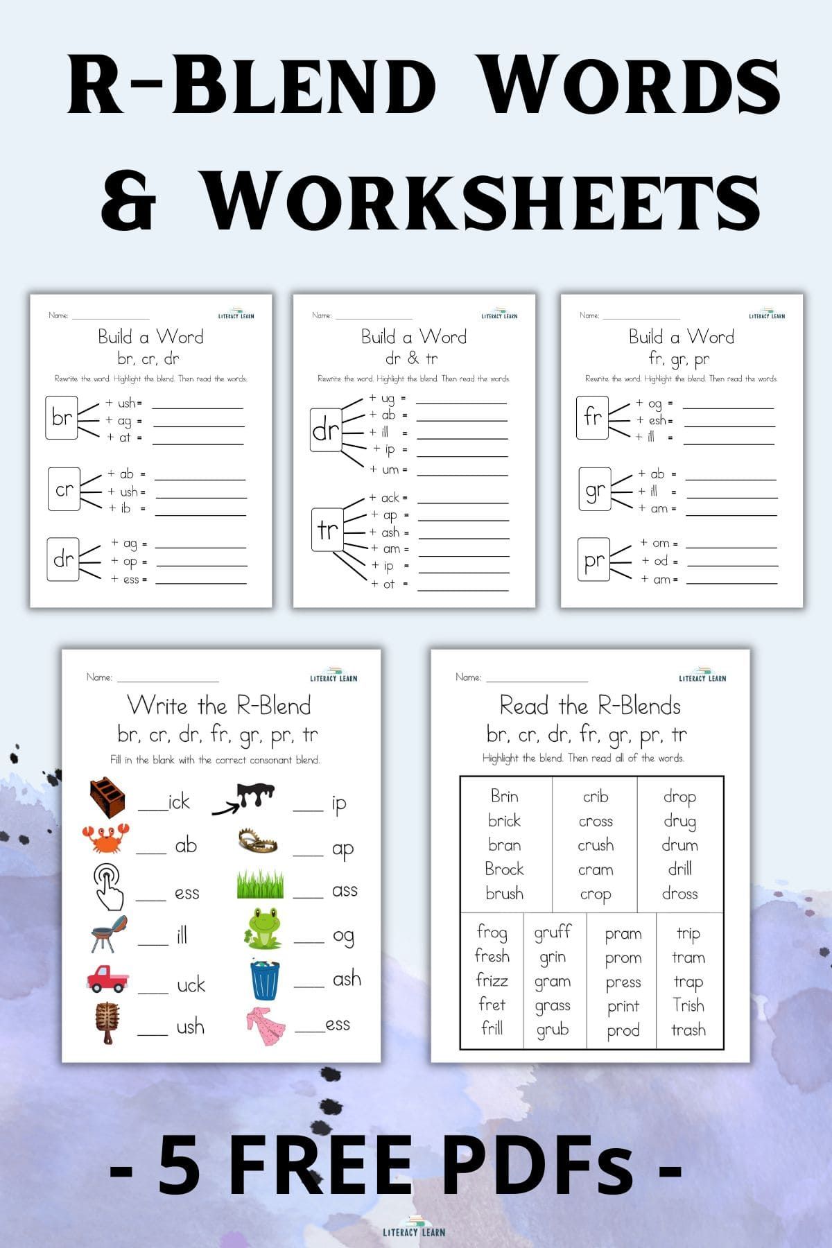 5 Fun Blends Worksheets for Kindergarten