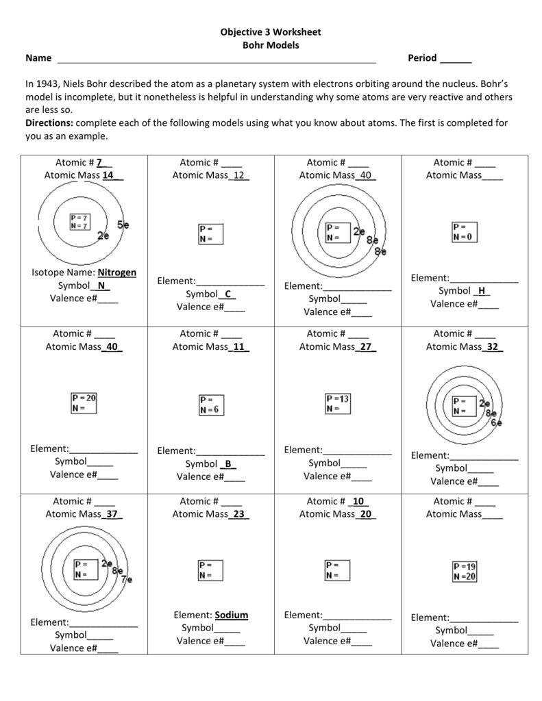 Bohr Model Diagrams Worksheet Answers Explained