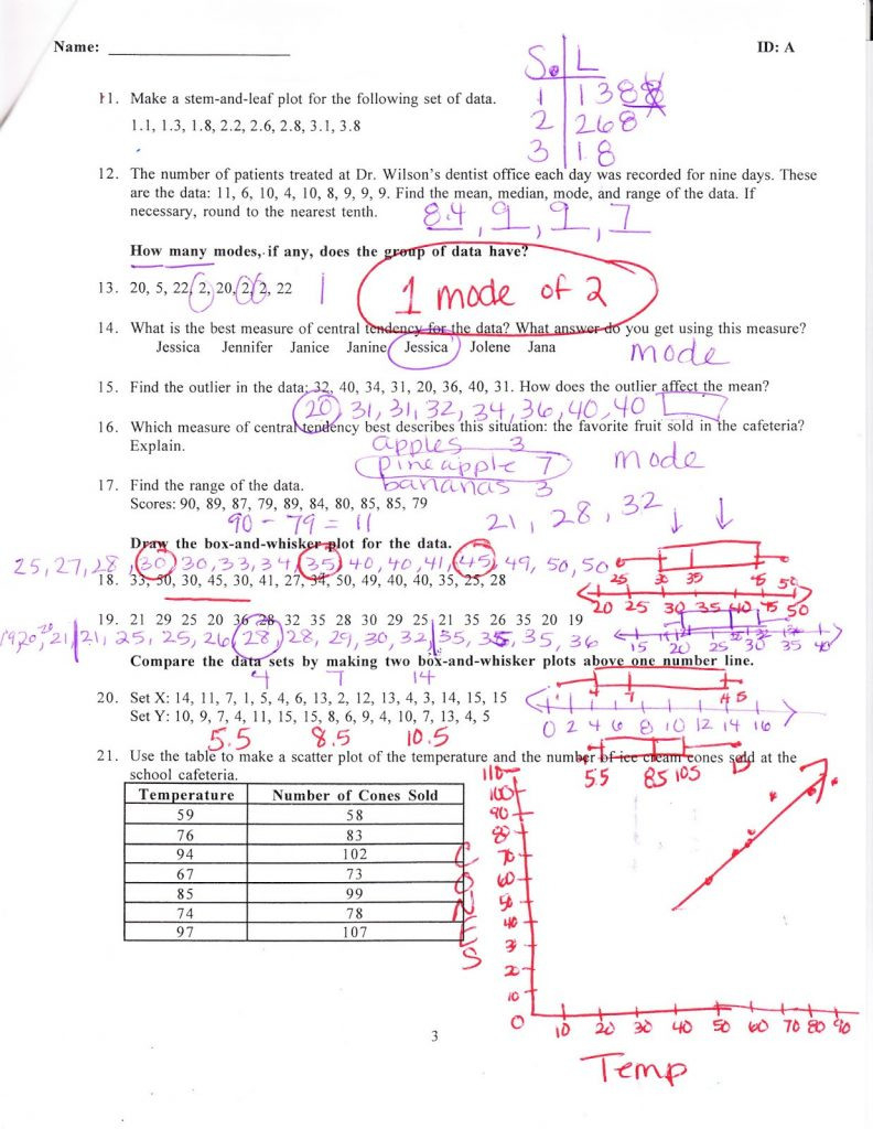 Box and Whisker Plot Worksheet Answers