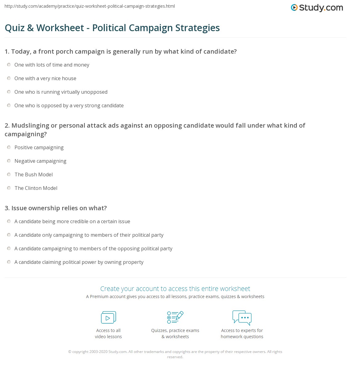 Campaigning It's a Process Worksheet Answers Uncovered