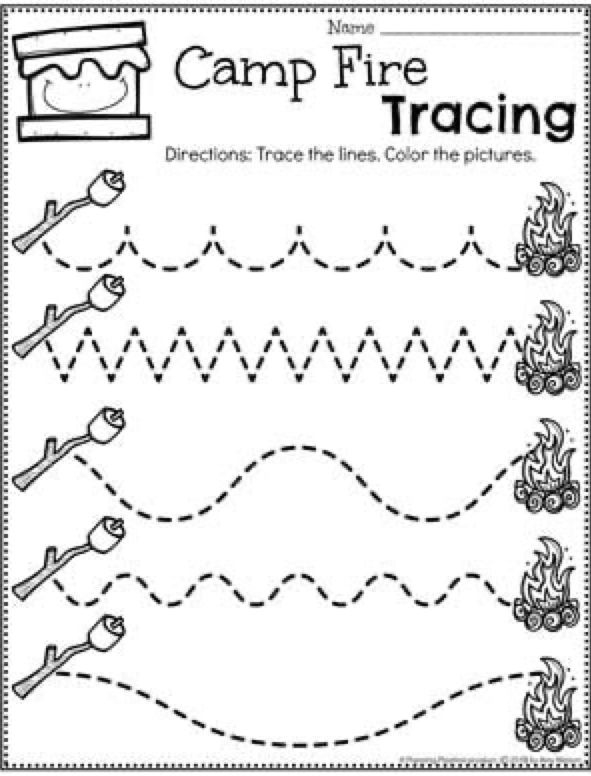 Camping Tracing Worksheets for Kids Fun and Adventure