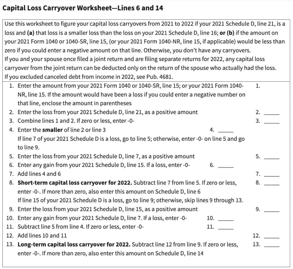 Maximizing Tax Savings with Capital Loss Carryover Worksheet