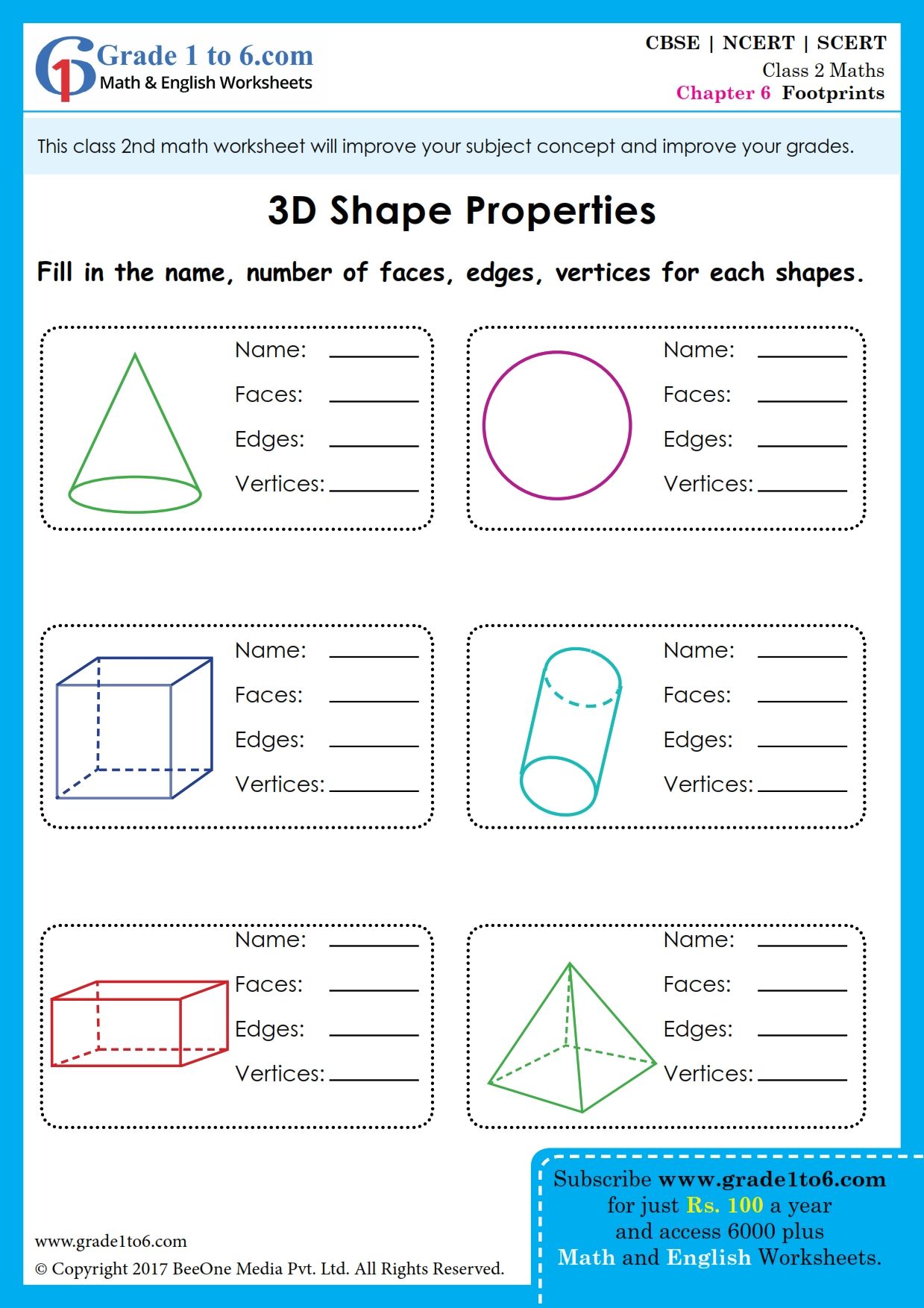 Cbse Class 2 Maths Shapes Worksheet Mathematics Worksheets Shapes Worksheets 2Nd Grade Math