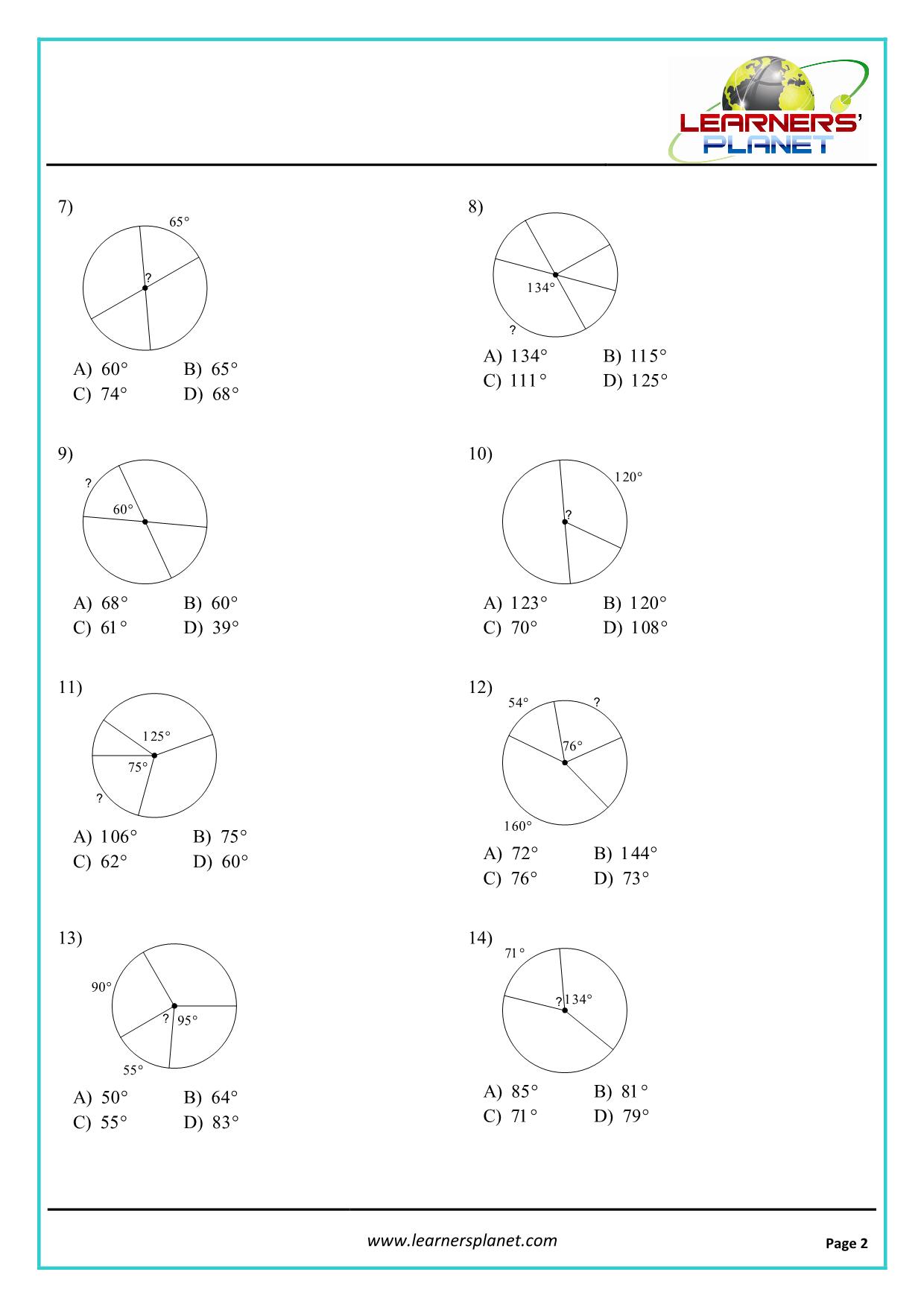 Central Angle Worksheet: Mastering Circle Geometry Made Easy