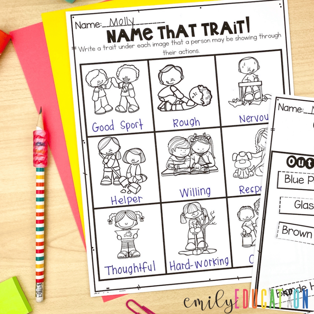 Character Traits Worksheet Pdf Free