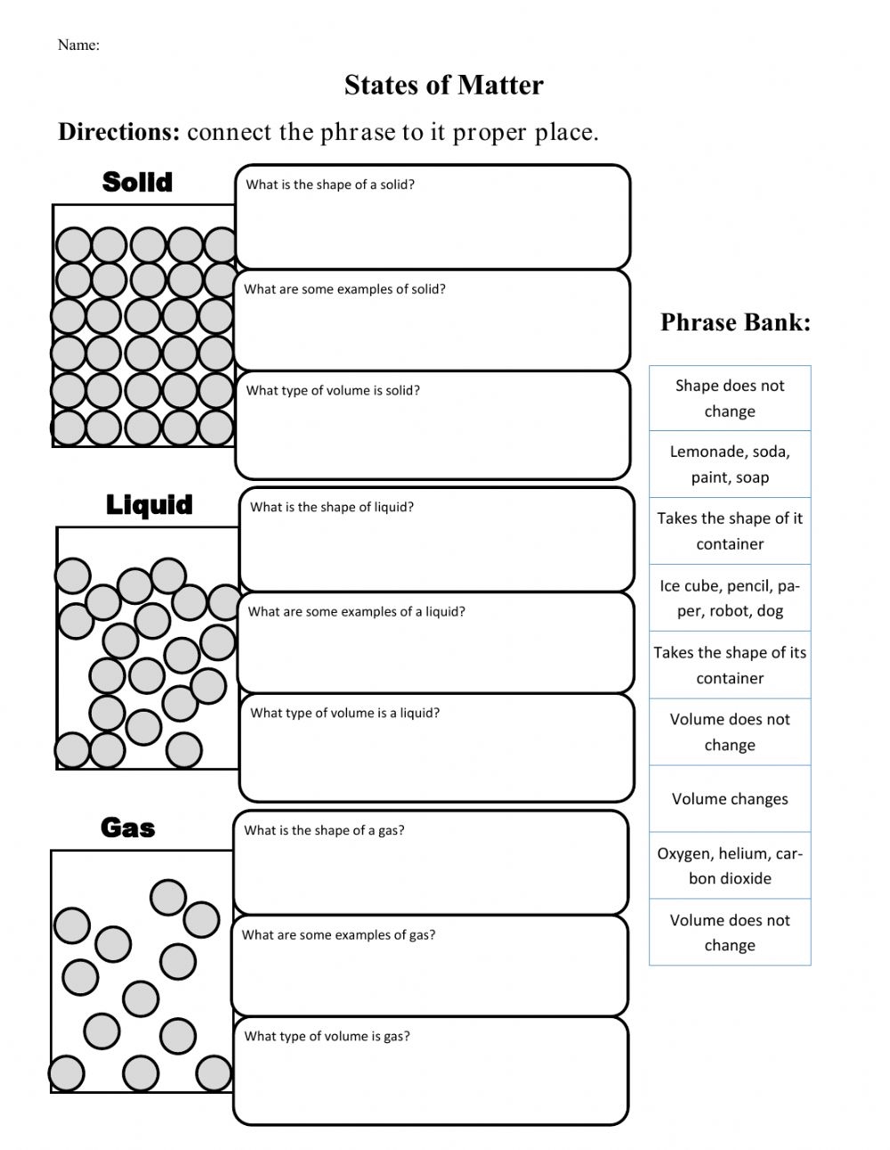 Mastering Chemistry with Matter Worksheet #1