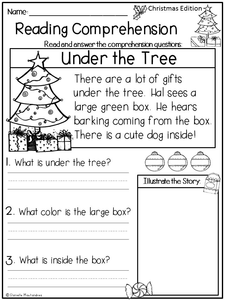 Christmas Worksheets For First Graders