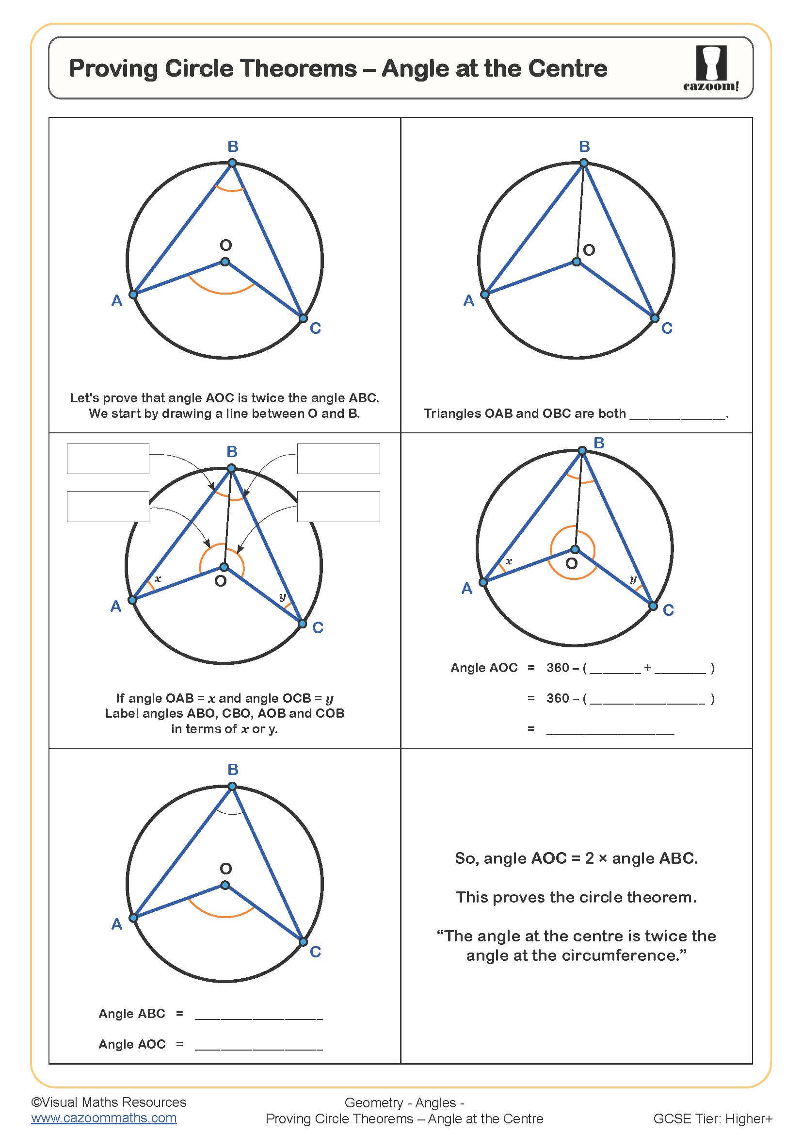 Circle Angle Worksheet for Geometry Mastery