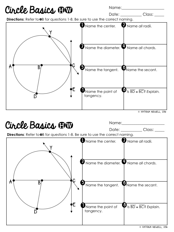 Circle Basics Unit Part 1 Mrs Newell S Math