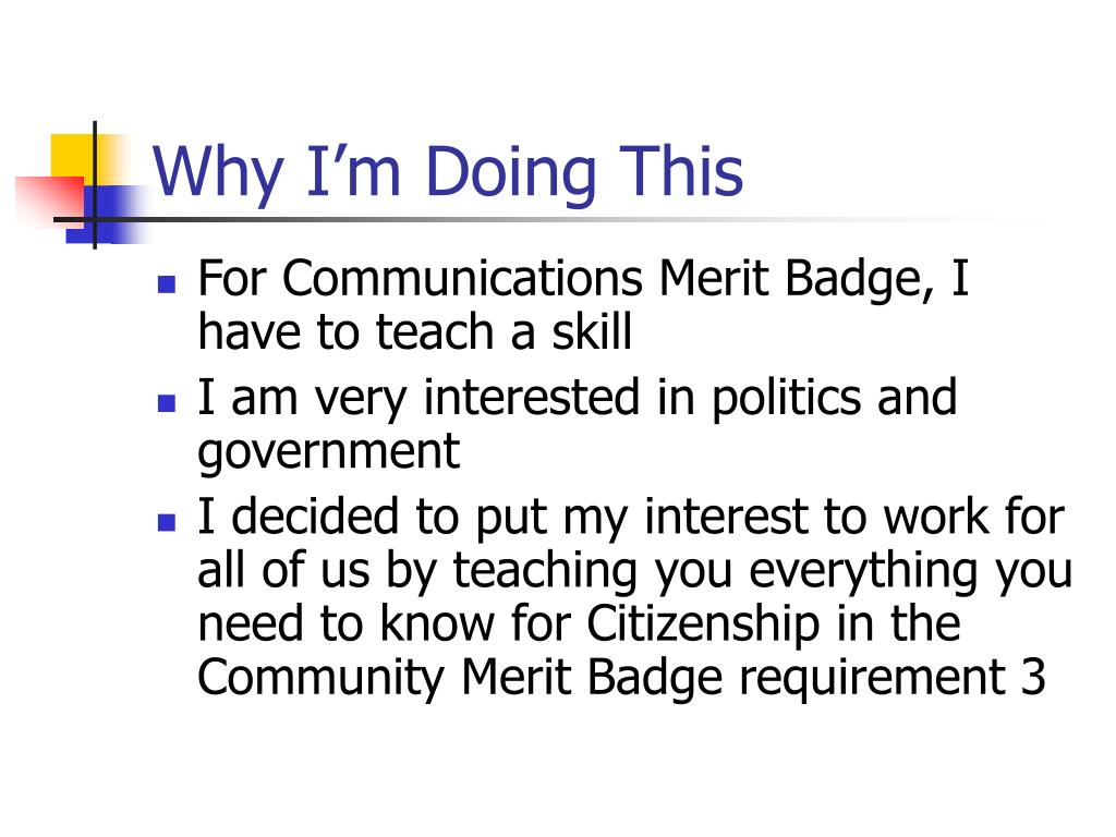 Earning the Citizen of the Community Merit Badge