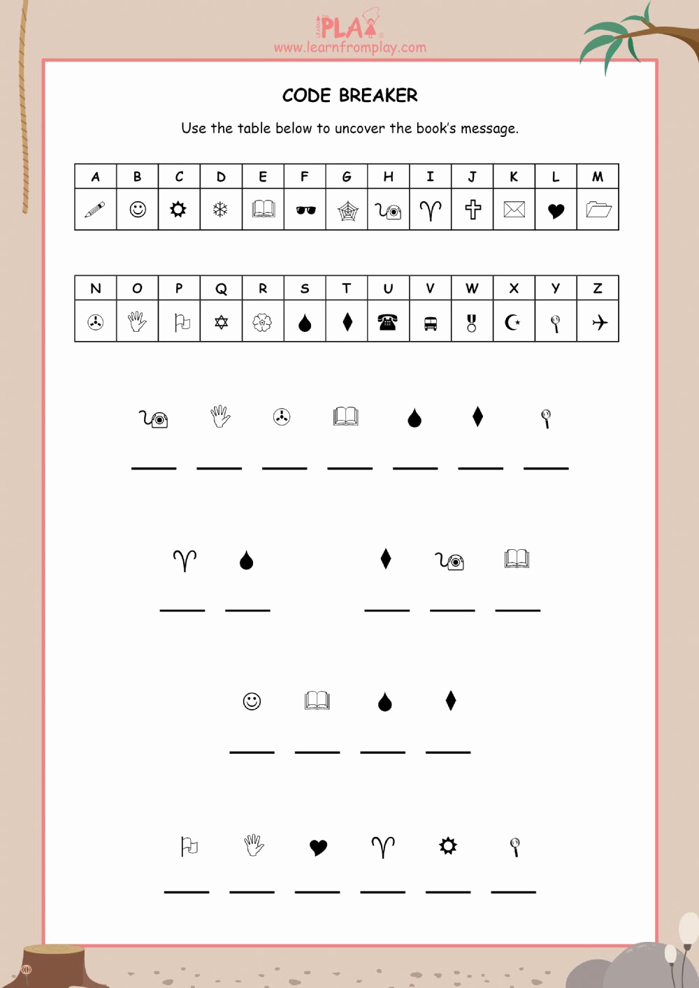 Code Breaker Worksheet