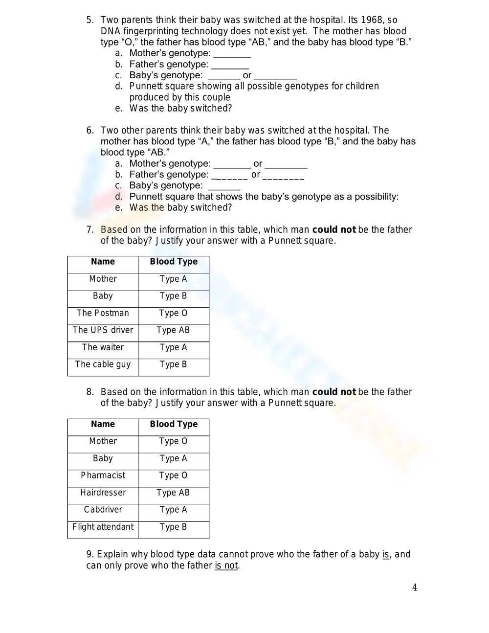 Codominance Worksheet With Answers Pdf