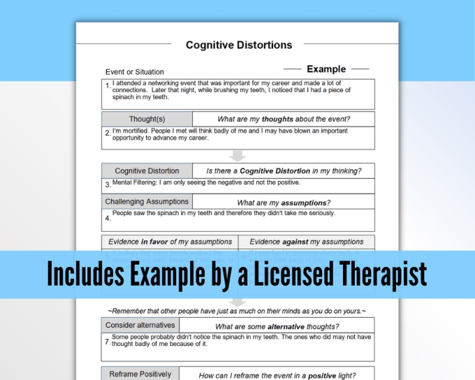 Cognitive Distortion Worksheet: Identify and Challenge Negative Thoughts