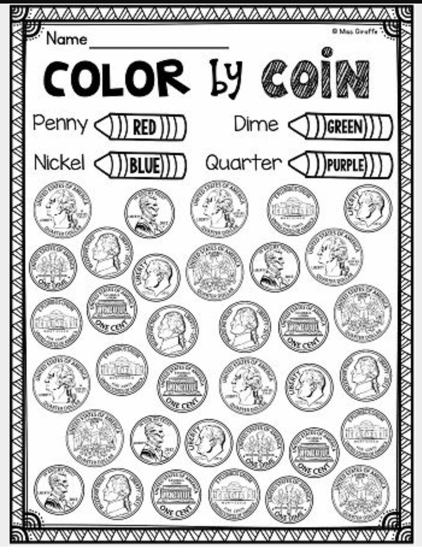 Coins Worksheet Fun for 1st Grade