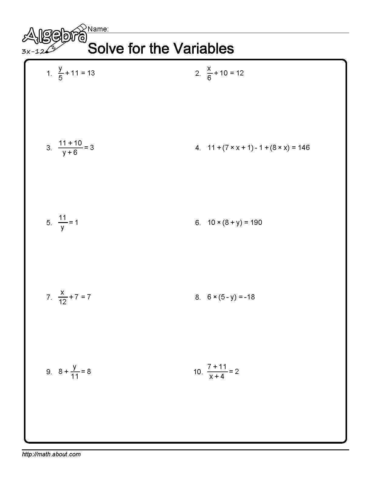 5 Essential College Algebra Worksheets for Success