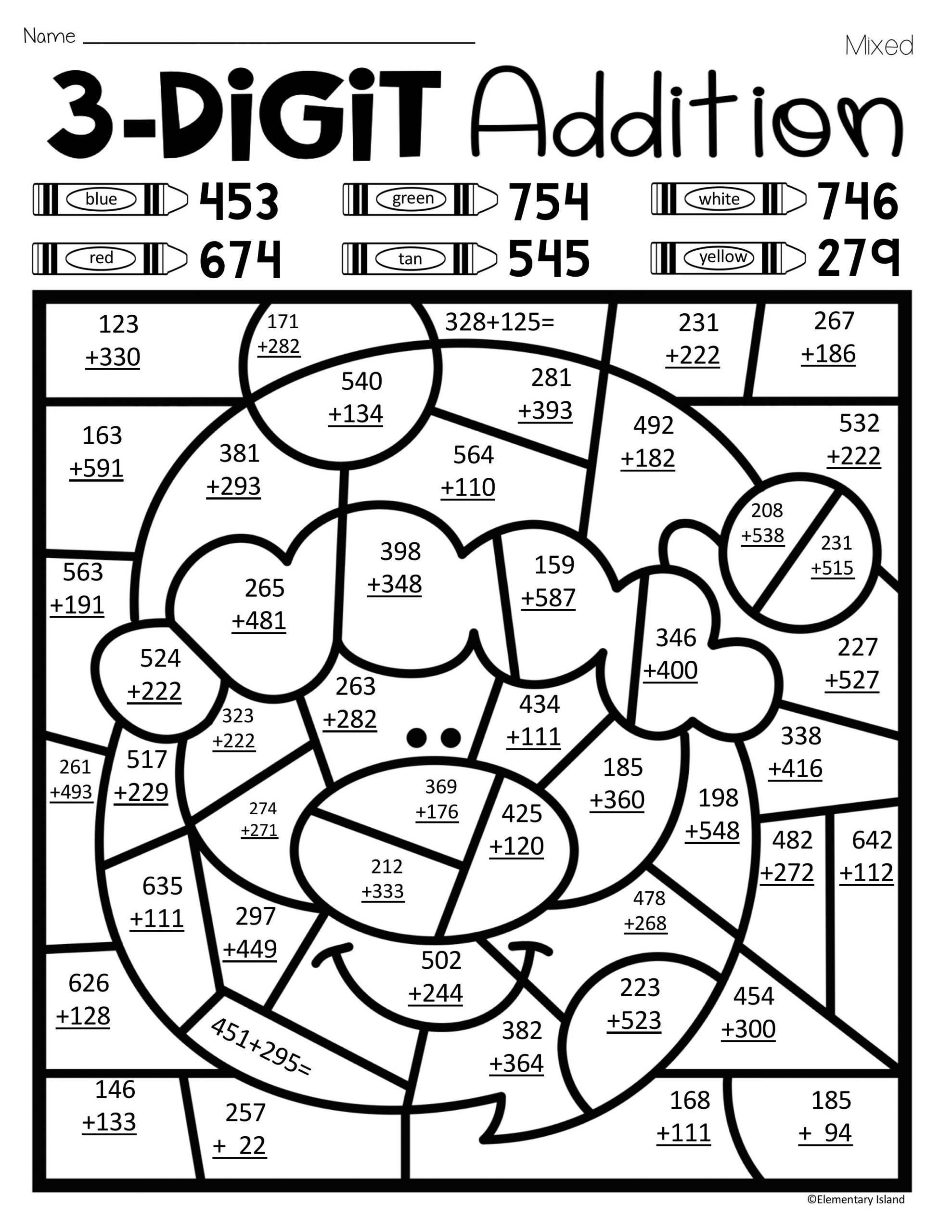 Color By Number Multiplication Printable