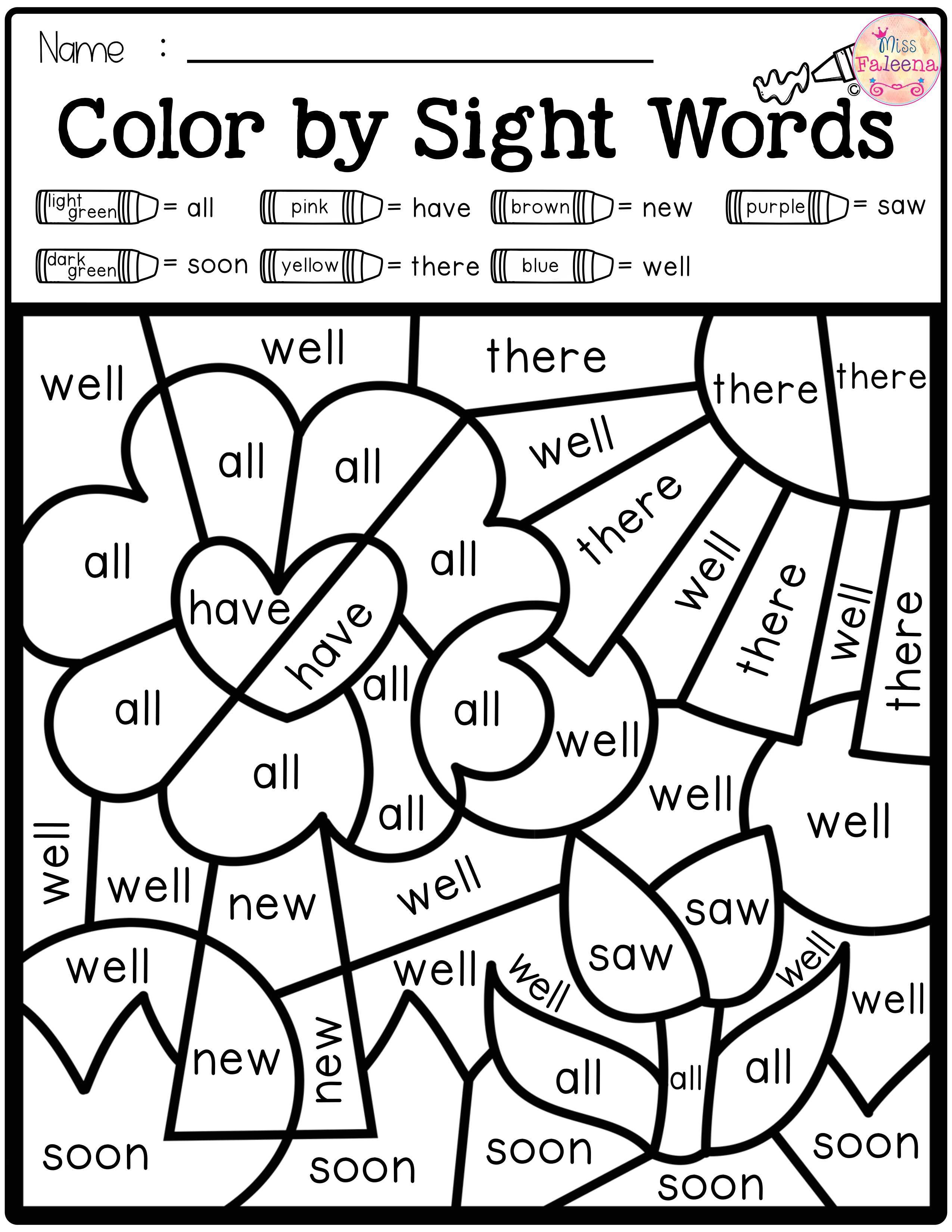 Color By Sight Word