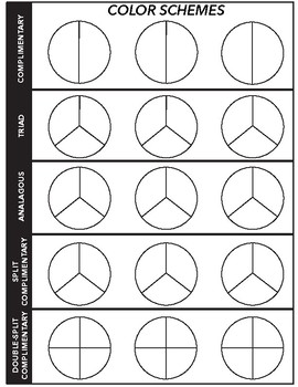 Color Scheme Worksheet for Interior Design and Decorating