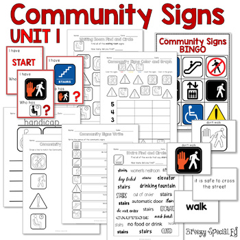 Community Signs Worksheets for Kids