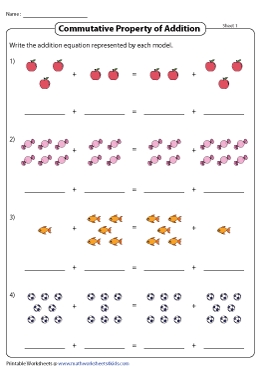 Commutative Property of Multiplication Worksheets for Kids