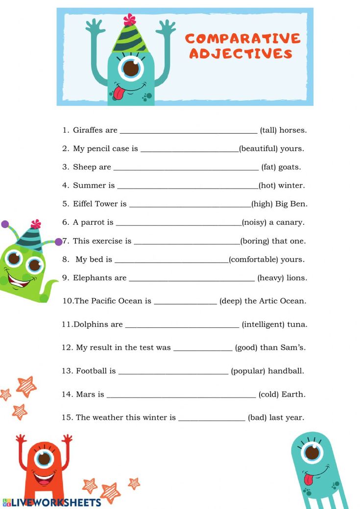 Comparative Adjectives Esl Worksheet By Bburcu