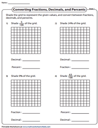 Compare Fractions Decimals And Percentages