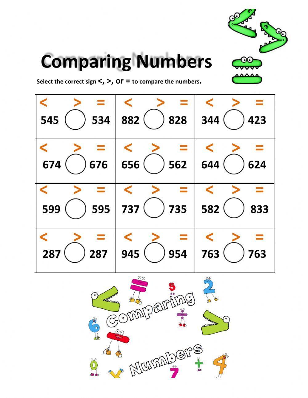 7 Ways to Master Comparing Numbers Worksheets