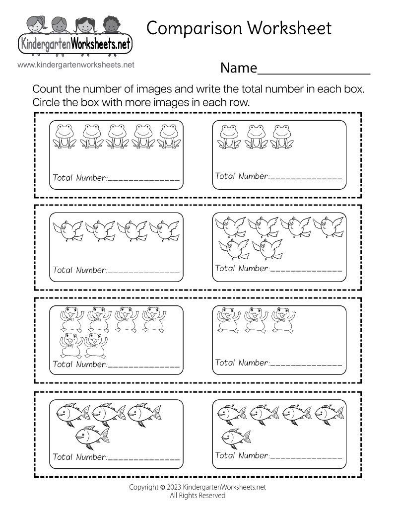 Comparison Worksheet Free Printable Digital Pdf