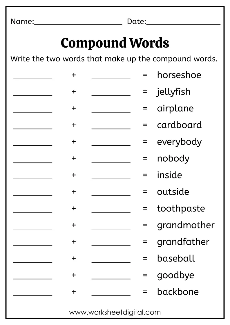 5 Fun Ways to Learn Compound Words Kindergarten