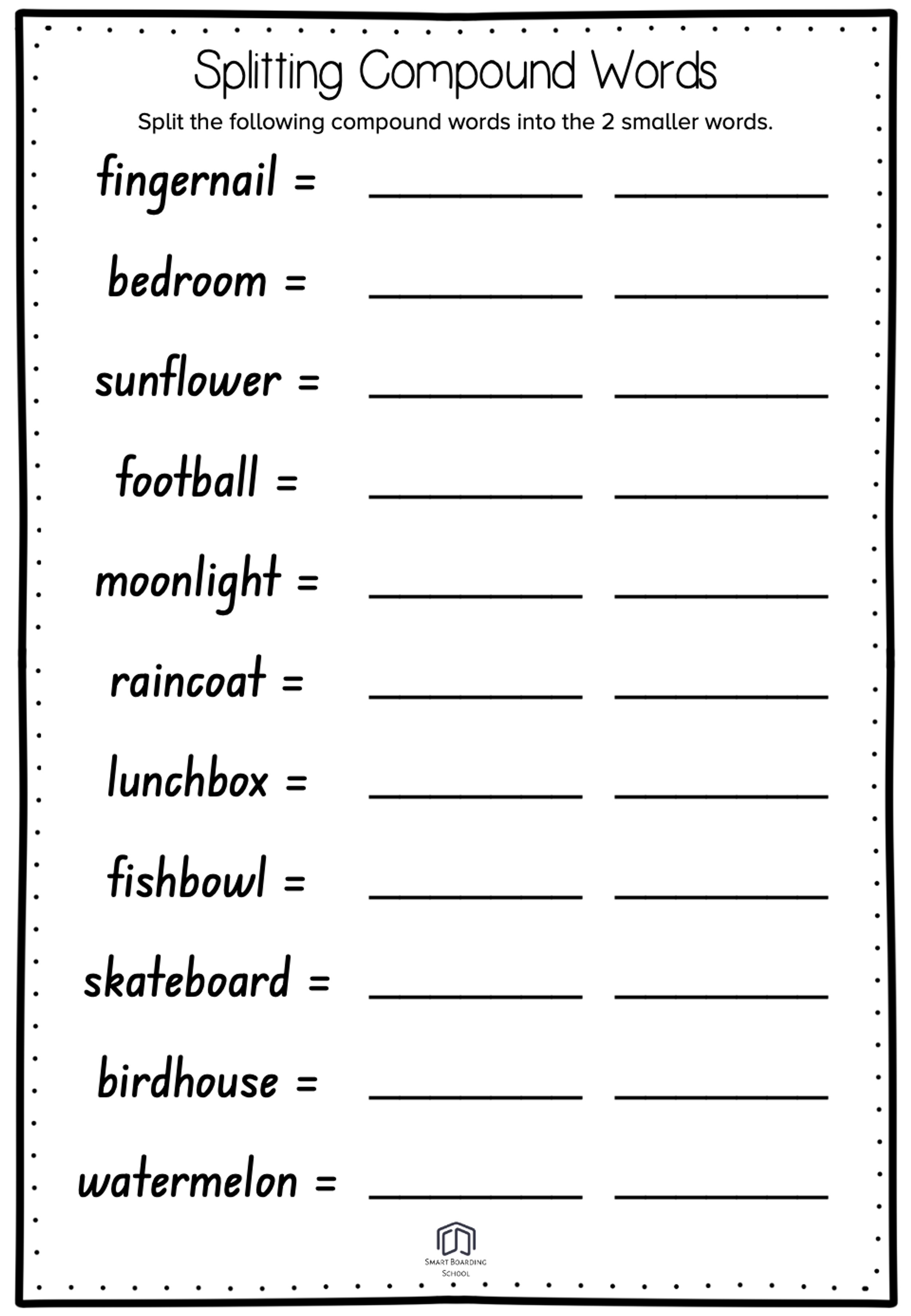 Compound Words Worksheets