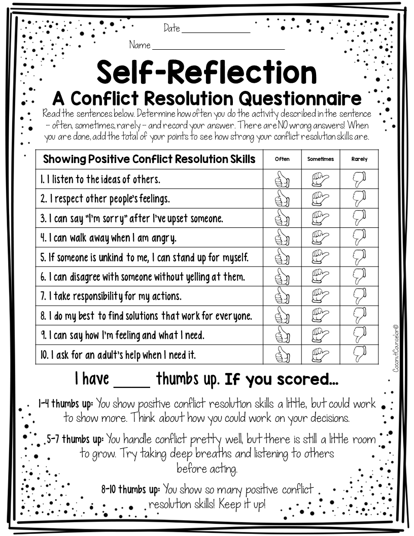 7 Ways to Resolve Conflicts with Worksheets