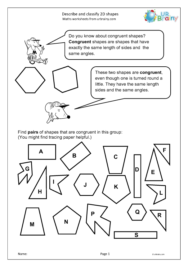 Congruent Figures Worksheet Answer Key