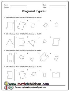 Congruent Figures Worksheet for Geometry Mastery