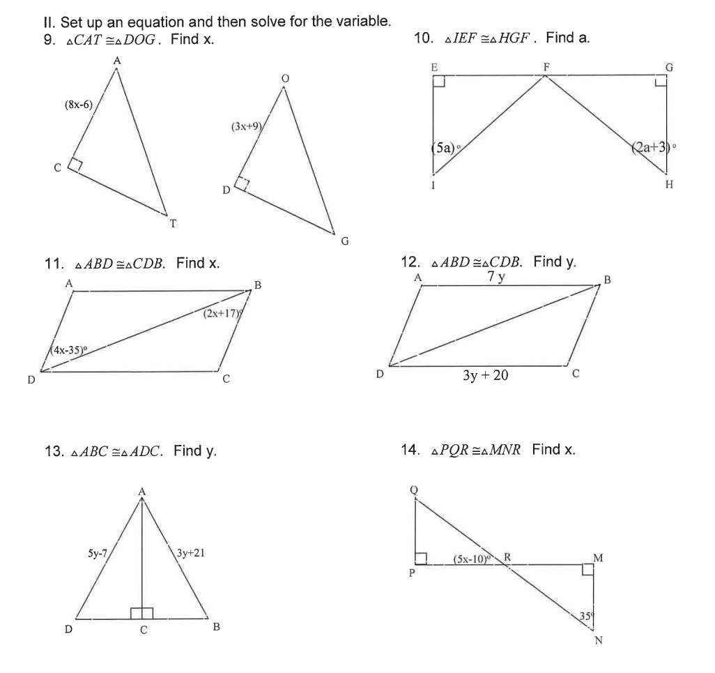 5 Ways to Master Congruent Triangles Worksheet Geometry