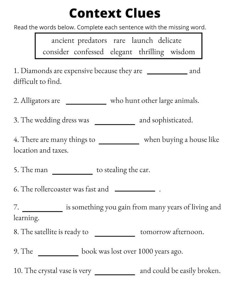 Unlock Context Clues with Our Handy Worksheet Guide