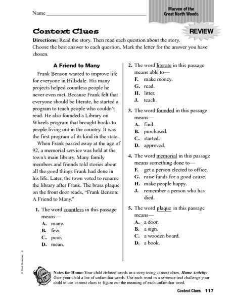 Context Clues Worksheets for 2nd Grade Reading Success