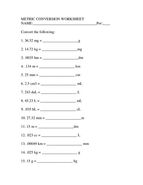 Converting Si Units Made Easy Worksheet