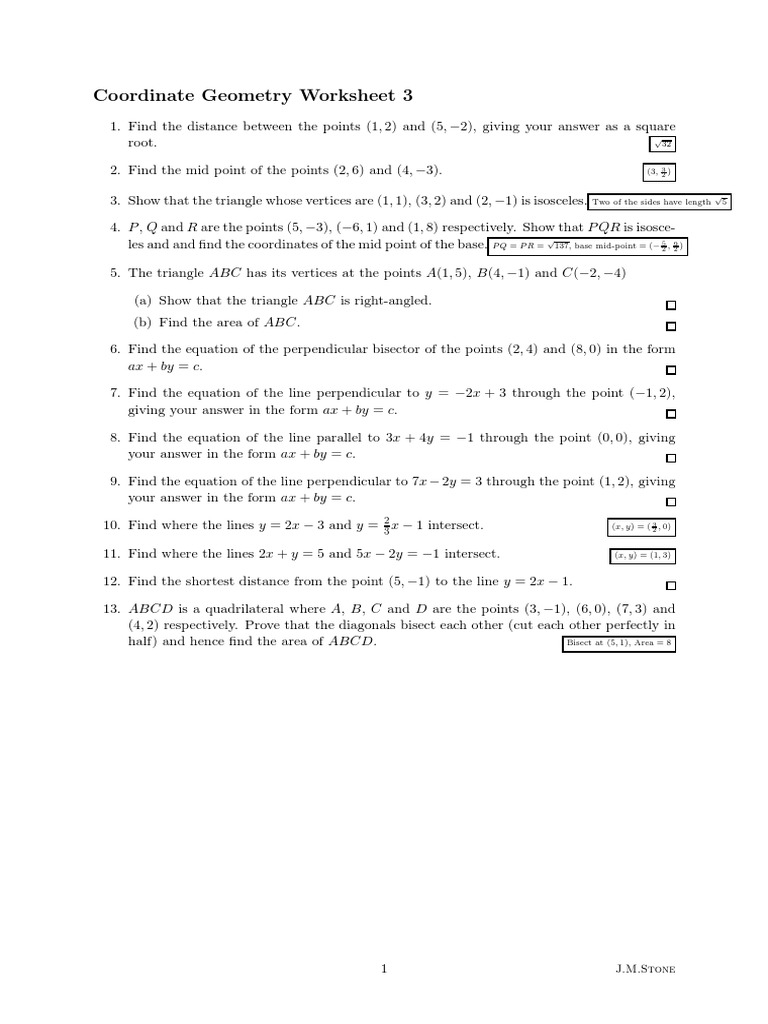 Identify Quadrilaterals with Ease: Coordinate Geometry Worksheet